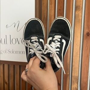 Vans Black and White Old Skool Low-Top Sneakers